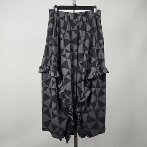 Amma Black & Grey Ruffle Maxi Skirt Size M